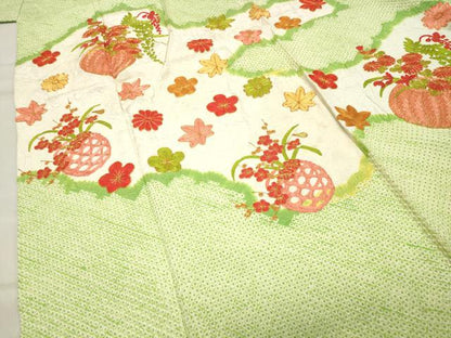 平和屋着物●豪華振袖 総絞り 駒刺繍 花籠文 正絹 逸品 CABB0074gh