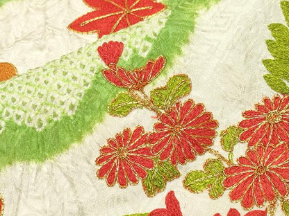 平和屋着物●豪華振袖 総絞り 駒刺繍 花籠文 正絹 逸品 CABB0074gh