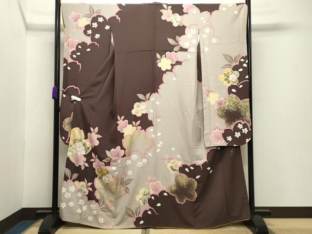 平和屋着物●ファッションブランド hiromichi nakano ヒロミチナカノ 振袖 駒刺繍 舞桜文 金彩 正絹 逸品 CABB0077gh
