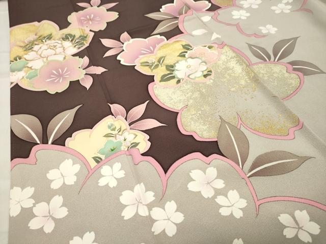 平和屋着物●ファッションブランド hiromichi nakano ヒロミチナカノ 振袖 駒刺繍 舞桜文 金彩 正絹 逸品 CABB0077gh