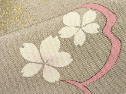 平和屋着物●ファッションブランド hiromichi nakano ヒロミチナカノ 振袖 駒刺繍 舞桜文 金彩 正絹 逸品 CABB0077gh