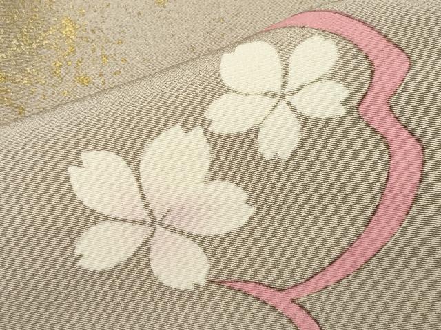 平和屋着物●ファッションブランド hiromichi nakano ヒロミチナカノ 振袖 駒刺繍 舞桜文 金彩 正絹 逸品 CABB0077gh