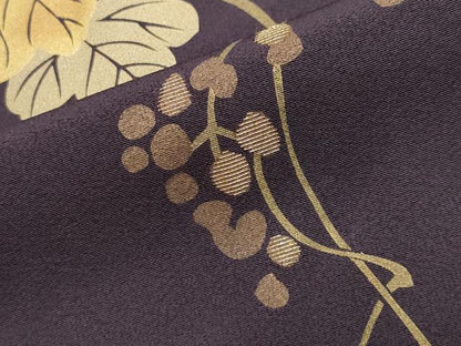 平和屋着物●訪問着 作家物 竹屋町刺繍 葡萄蔦の葉文 金彩 正絹 逸品 CABB0078gh