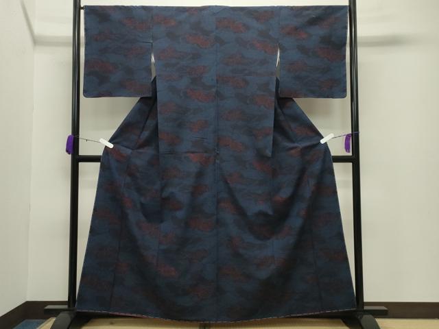 平和屋着物●結城紬 草花文 正絹 逸品 未使用 CABB0080gh