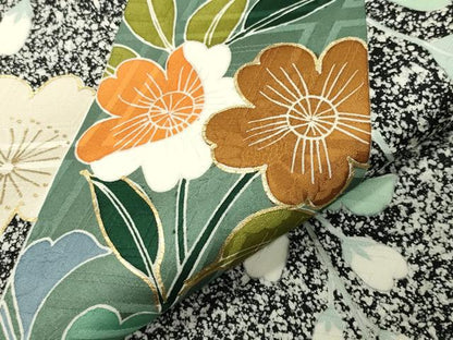 平和屋着物●豪華振袖 駒刺繍 舞花文 金彩 正絹 逸品 CABB0081gh