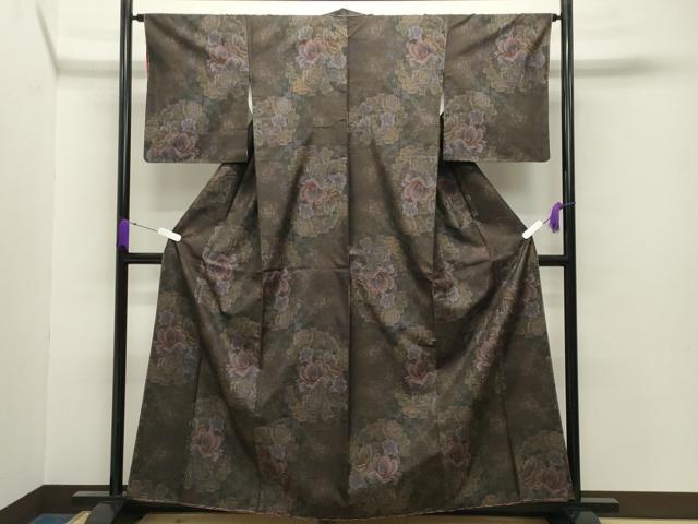 平和屋着物●本場大島紬 9マルキ 草花文 さが美扱い 正絹 逸品 未使用 CABB0117gh