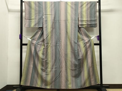 平和屋着物●上質な紬 縞 正絹 逸品 CABB0120gh