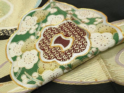 平和屋着物＊夏物 黒留袖 絽 駒刺繍 鳳凰鏡裏花文 金彩 正絹 逸品 CABB0125gh