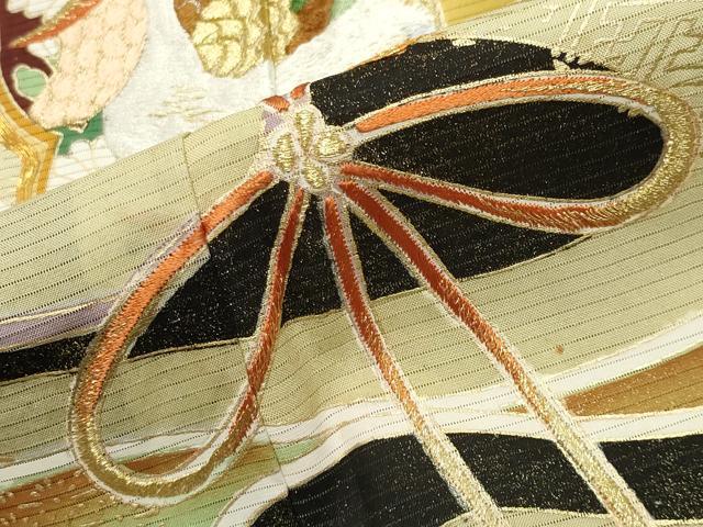 平和屋着物＊夏物 黒留袖 絽 駒刺繍 鳳凰鏡裏花文 金彩 正絹 逸品 CABB0125gh