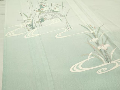 平和屋着物＊夏物 中国三大刺繍 スワトウ刺繍 訪問着 絽 流水籬花文 暈し染め 正絹 逸品 CABB0126gh