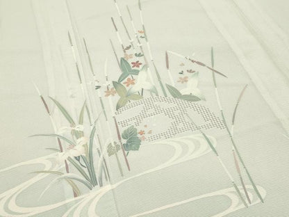 平和屋着物＊夏物 中国三大刺繍 スワトウ刺繍 訪問着 絽 流水籬花文 暈し染め 正絹 逸品 CABB0126gh