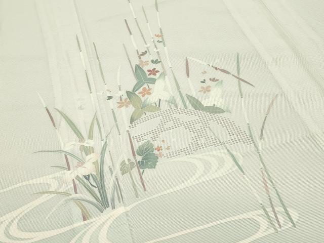 平和屋着物＊夏物 中国三大刺繍 スワトウ刺繍 訪問着 絽 流水籬花文 暈し染め 正絹 逸品 CABB0126gh