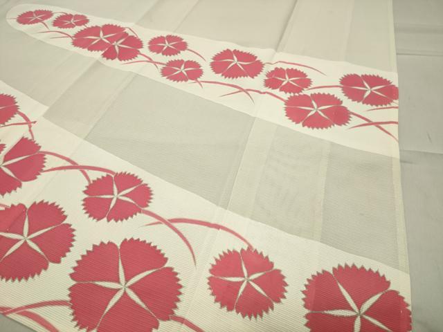 平和屋着物＊夏物 訪問着 絽 駒刺繍 立波花文 銀彩 正絹 逸品 未使用 CABB0127gh
