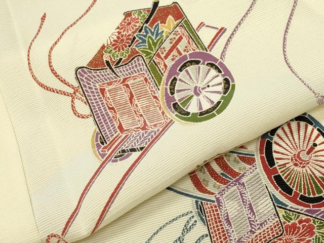 平和屋着物＊夏物　小紋　絽　御所車花文　金彩　正絹　逸品　未使用　CABB0132gh 平和屋着物＊夏物 小紋 絽 御所車花文 金彩 正絹 逸品 未使用 CABB0132gh