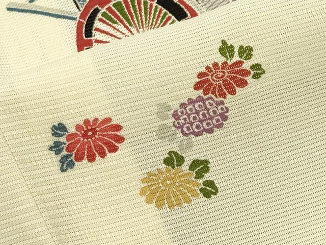 平和屋着物＊夏物　小紋　絽　御所車花文　金彩　正絹　逸品　未使用　CABB0132gh 平和屋着物＊夏物 小紋 絽 御所車花文 金彩 正絹 逸品 未使用 CABB0132gh