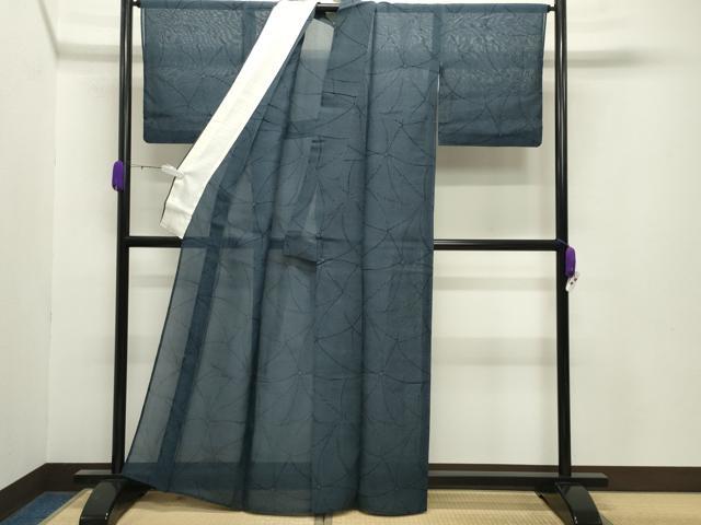 平和屋着物＊夏物　紗紬　舞花文　正絹　逸品　CABB0133gh