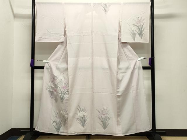 平和屋着物＊夏物 訪問着 絽 手描き 杜若 正絹 逸品 CABB0135gh