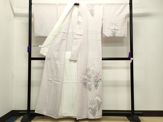 平和屋着物＊夏物 訪問着 絽 手描き 杜若 正絹 逸品 CABB0135gh