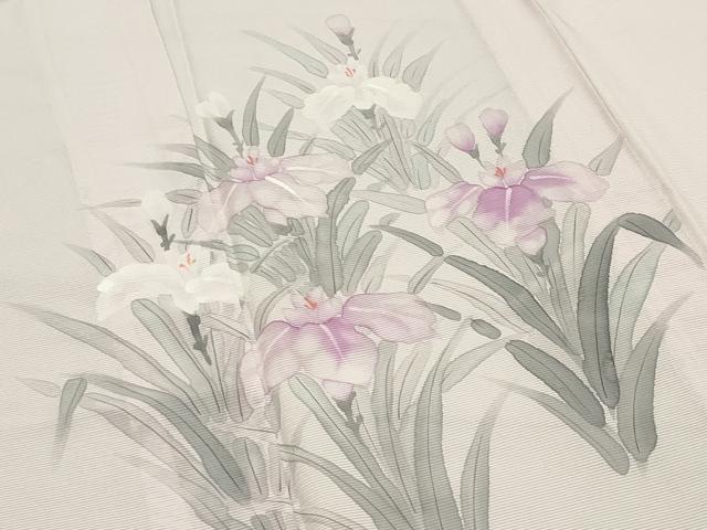 平和屋着物＊夏物 訪問着 絽 手描き 杜若 正絹 逸品 CABB0135gh