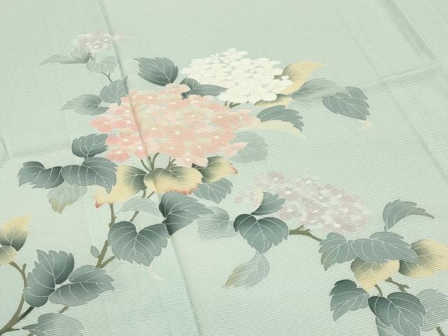 平和屋着物＊夏物 訪問着 絽 友禅 紫陽花 正絹 逸品 未使用 CABB0136gh