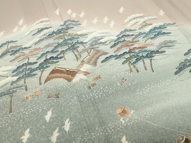 平和屋着物＊夏物 色留袖 絽 人物風景文 暈し染め 正絹 逸品 CABB0138gh