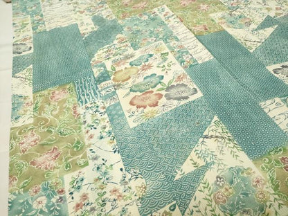 平和屋着物＊夏物 小紋 絽 型染め 色紙重ね花文 正絹 逸品 CABB0139gh