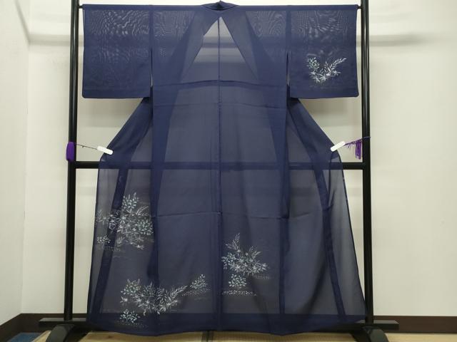 平和屋着物＊夏物 訪問着 絽 手描き 草花文 金彩 正絹 逸品 CABB0141gh