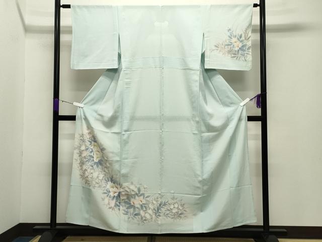 平和屋着物＊夏物 訪問着 絽 手描き 草花文 暈し染め 正絹 逸品 CABB0143gh