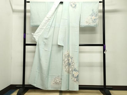 平和屋着物＊夏物 訪問着 絽 手描き 草花文 暈し染め 正絹 逸品 CABB0143gh