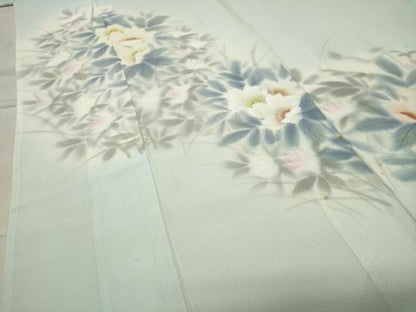 平和屋着物＊夏物 訪問着 絽 手描き 草花文 暈し染め 正絹 逸品 CABB0143gh