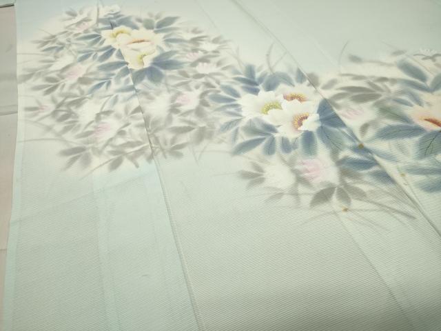 平和屋着物＊夏物 訪問着 絽 手描き 草花文 暈し染め 正絹 逸品 CABB0143gh