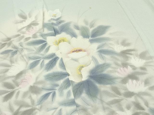 平和屋着物＊夏物 訪問着 絽 手描き 草花文 暈し染め 正絹 逸品 CABB0143gh