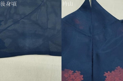 平和屋着物＊夏物 小紋 紗 紫陽花 正絹 逸品 CABB0144gh