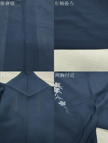 平和屋着物＊夏物 訪問着 絽 手描き 枝垂れ桜文 金彩 正絹 逸品 CABB0145gh