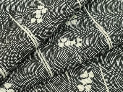 平和屋着物＊夏物 小紋 絽 舞花文 鮫小紋柄 黒地 正絹 逸品 CABB0147gh