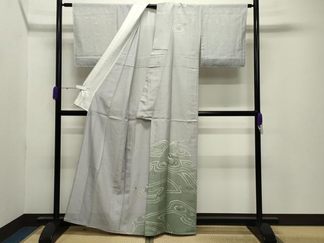 平和屋着物＊夏物 訪問着 絽 手描き 休み鳥 暈し染め 正絹 逸品 未使用 CABB0150gh