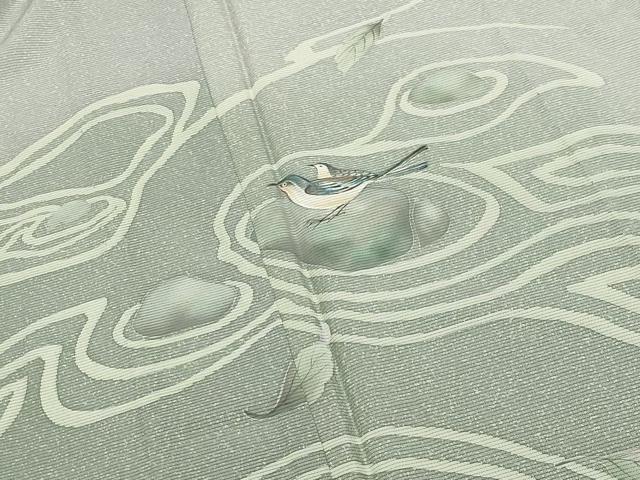平和屋着物＊夏物 訪問着 絽 手描き 休み鳥 暈し染め 正絹 逸品 未使用 CABB0150gh