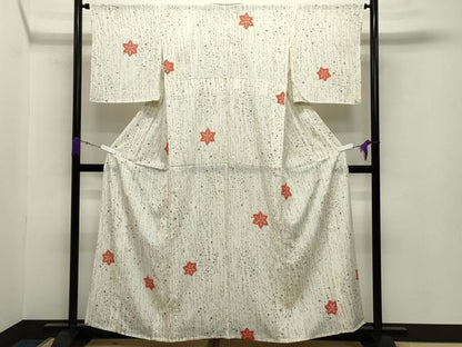 平和屋着物＊夏物 小紋 絽 絞り 舞花文 正絹 逸品 CABB0154gh