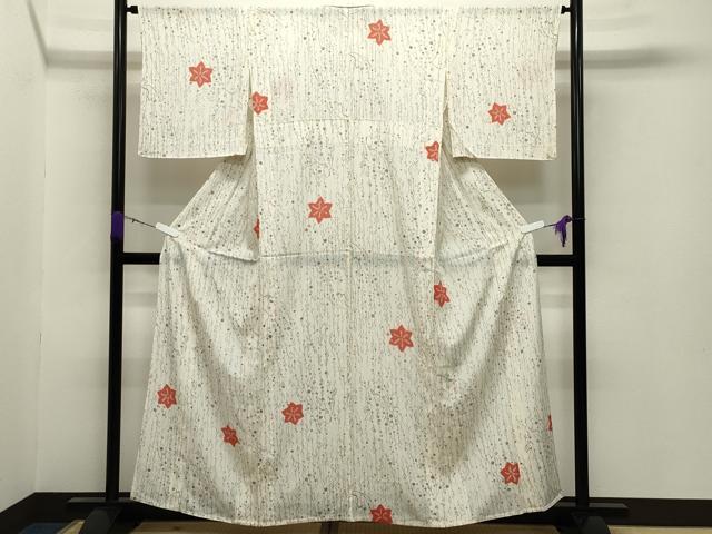 平和屋着物＊夏物 小紋 絽 絞り 舞花文 正絹 逸品 CABB0154gh