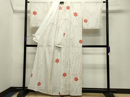 平和屋着物＊夏物 小紋 絽 絞り 舞花文 正絹 逸品 CABB0154gh