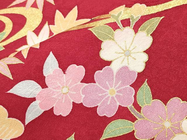 平和屋着物●豪華振袖 駒刺繍 流水松竹梅文 金彩 正絹 逸品 CABB0173gh