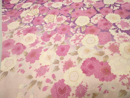 平和屋着物●豪華振袖 駒刺繍 舞花文 暈し染め 金彩 正絹 逸品 CABB0175gh