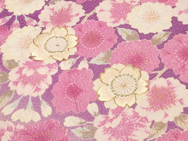 平和屋着物●豪華振袖 駒刺繍 舞花文 暈し染め 金彩 正絹 逸品 CABB0175gh