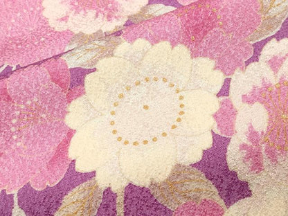 平和屋着物●豪華振袖 駒刺繍 舞花文 暈し染め 金彩 正絹 逸品 CABB0175gh