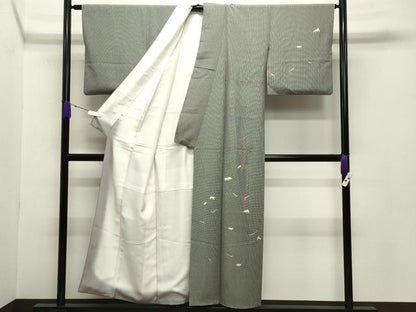 平和屋着物●訪問着 角通し 溢れ松葉笹文 金彩 正絹 逸品 CABB0178gh