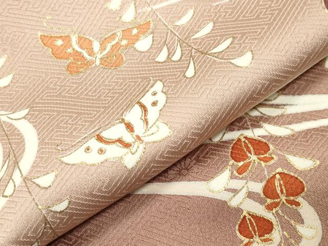 平和屋着物●訪問着 駒刺繍 流水花蝶文 暈し染め 金彩 正絹 逸品 未使用 CABB0184gh