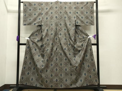 平和屋着物●本場大島紬 龍郷絣 正絹 逸品 CABB0187gh