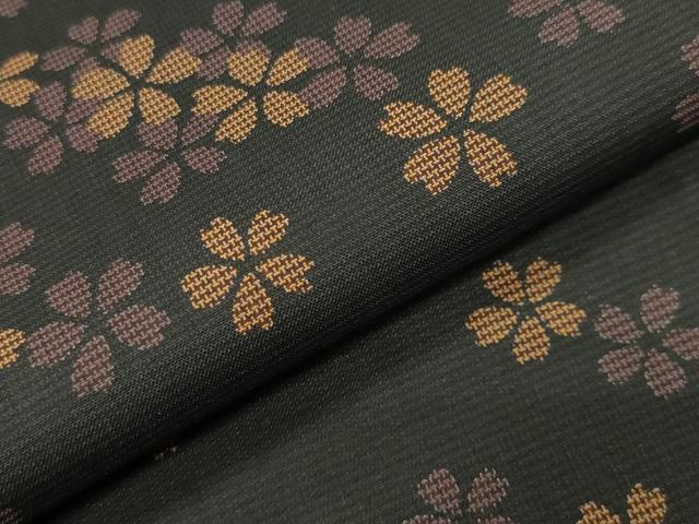 平和屋着物●本場染大島紬 訪問着 舞桜文 正絹 逸品 CABB0192gh