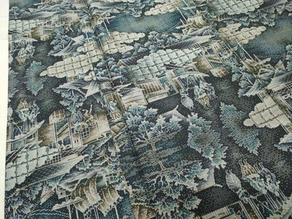 平和屋着物●本場大島紬 9マルキ 総絣 人物風景文 正絹 逸品 CABB0196gh