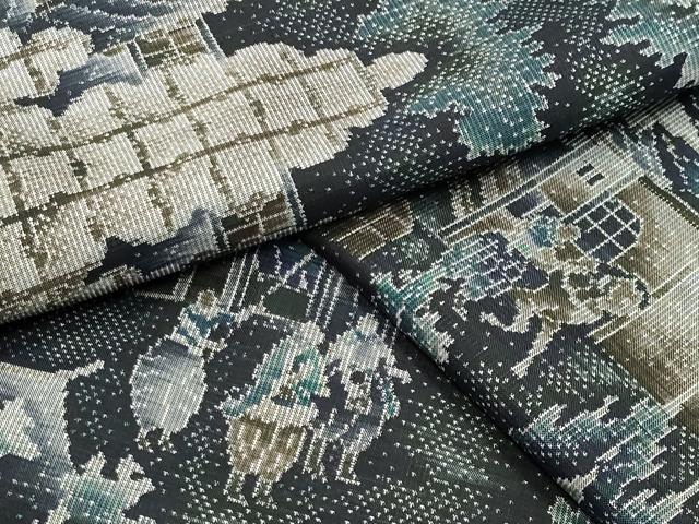 平和屋着物●本場大島紬 9マルキ 総絣 人物風景文 正絹 逸品 CABB0196gh